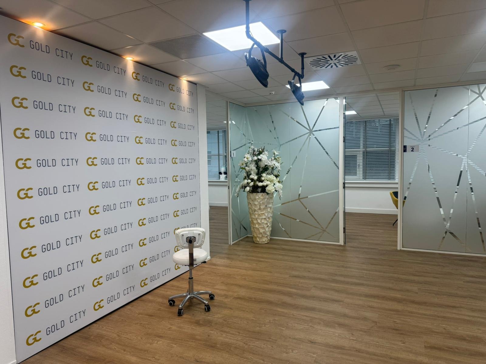 Gold City reception with logo